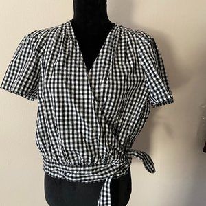 Madwell Black & White Check Blouse
